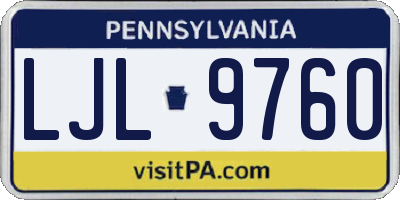 PA license plate LJL9760