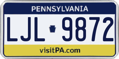PA license plate LJL9872