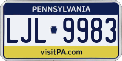 PA license plate LJL9983