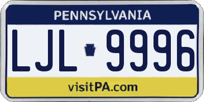 PA license plate LJL9996