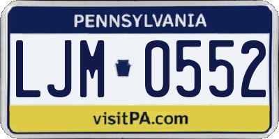 PA license plate LJM0552