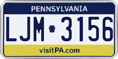 PA license plate LJM3156