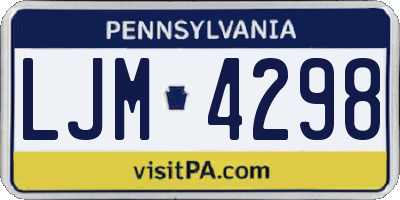 PA license plate LJM4298