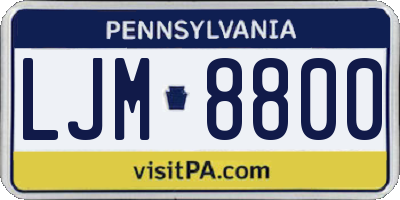 PA license plate LJM8800