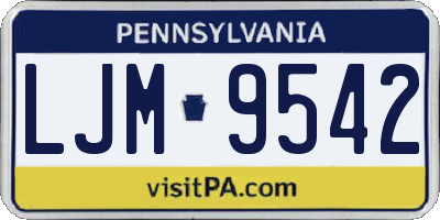 PA license plate LJM9542