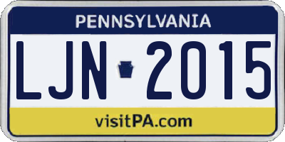 PA license plate LJN2015