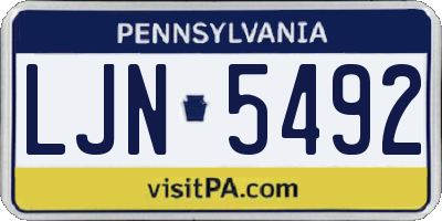 PA license plate LJN5492