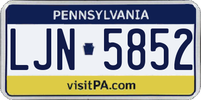 PA license plate LJN5852