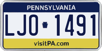 PA license plate LJO1491