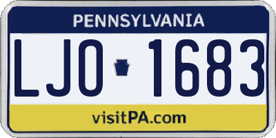 PA license plate LJO1683