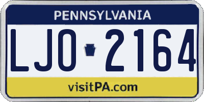 PA license plate LJO2164