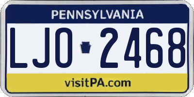 PA license plate LJO2468