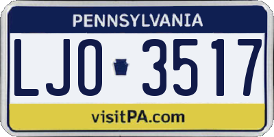 PA license plate LJO3517