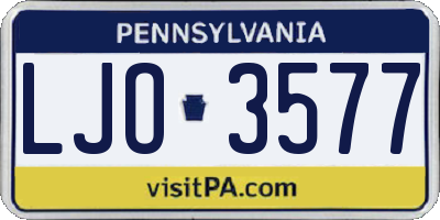PA license plate LJO3577