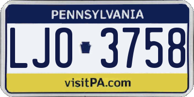 PA license plate LJO3758