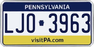PA license plate LJO3963