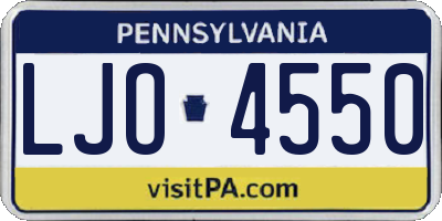 PA license plate LJO4550