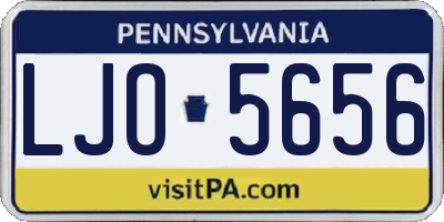 PA license plate LJO5656