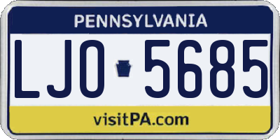 PA license plate LJO5685