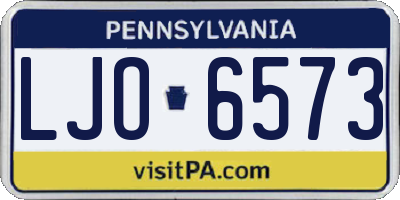 PA license plate LJO6573