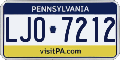 PA license plate LJO7212
