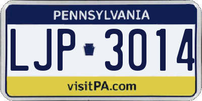 PA license plate LJP3014
