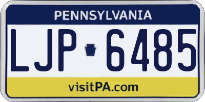 PA license plate LJP6485