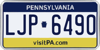 PA license plate LJP6490