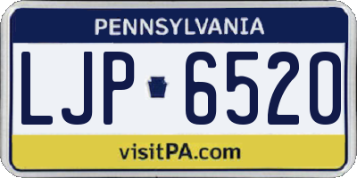PA license plate LJP6520