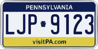 PA license plate LJP9123