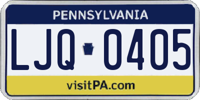 PA license plate LJQ0405