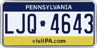 PA license plate LJQ4643