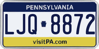 PA license plate LJQ8872