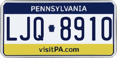 PA license plate LJQ8910