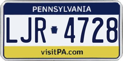 PA license plate LJR4728