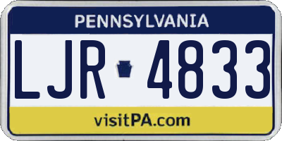 PA license plate LJR4833