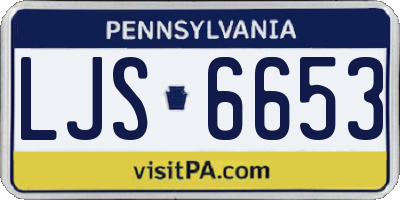 PA license plate LJS6653