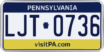 PA license plate LJT0736