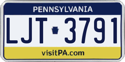 PA license plate LJT3791
