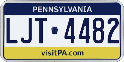 PA license plate LJT4482