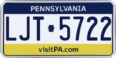 PA license plate LJT5722