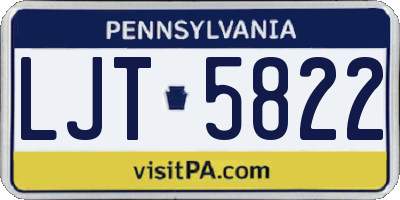 PA license plate LJT5822