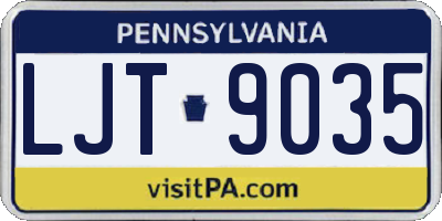 PA license plate LJT9035