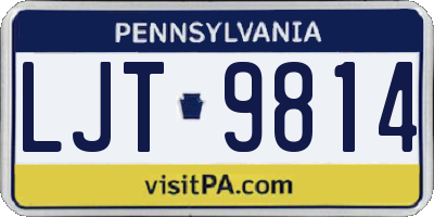 PA license plate LJT9814