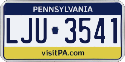 PA license plate LJU3541