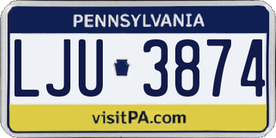 PA license plate LJU3874