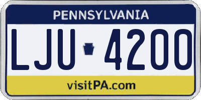 PA license plate LJU4200
