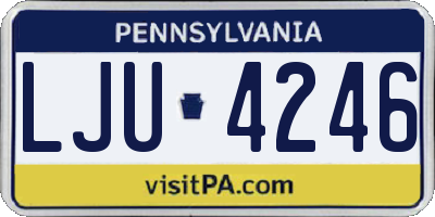 PA license plate LJU4246