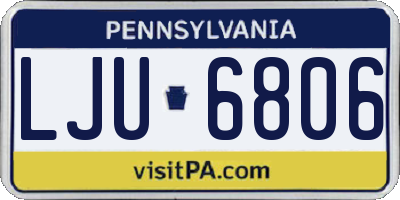 PA license plate LJU6806
