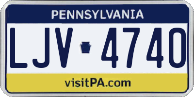 PA license plate LJV4740